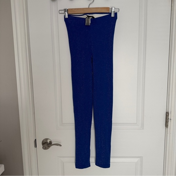 NWOT BCBGMAXAZRIA Metallic Leggings, Blue, XS/S - Picture 3 of 8